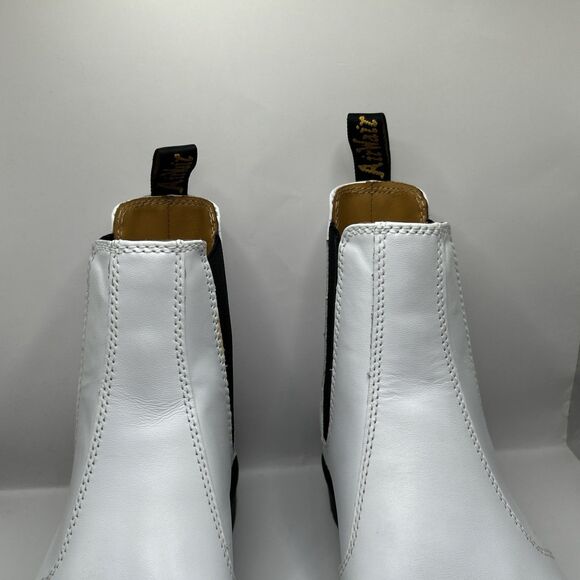Dr. Martens 2976 Chelsea Boots White Smooth Leather Women’s 11 STORE MODEL - Picture 11 of 16